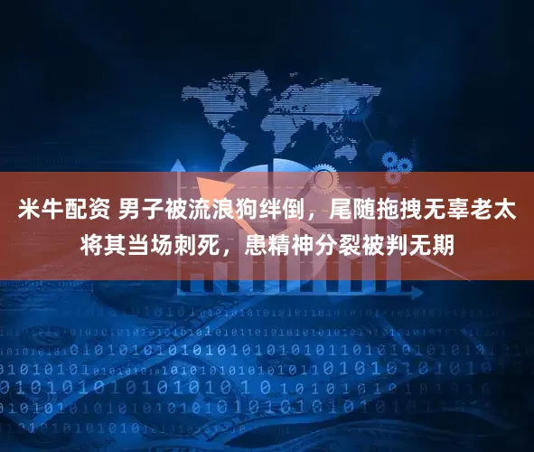 米牛配资 男子被流浪狗绊倒,尾随拖拽无辜老太将其当场刺死,患精神分裂被判无期